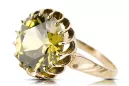 Yellow Peridot 8К Жовте золото Каблучка Вінтаж прикраси vrc035x-yp Art Deco Російський радянський стиль СРСР